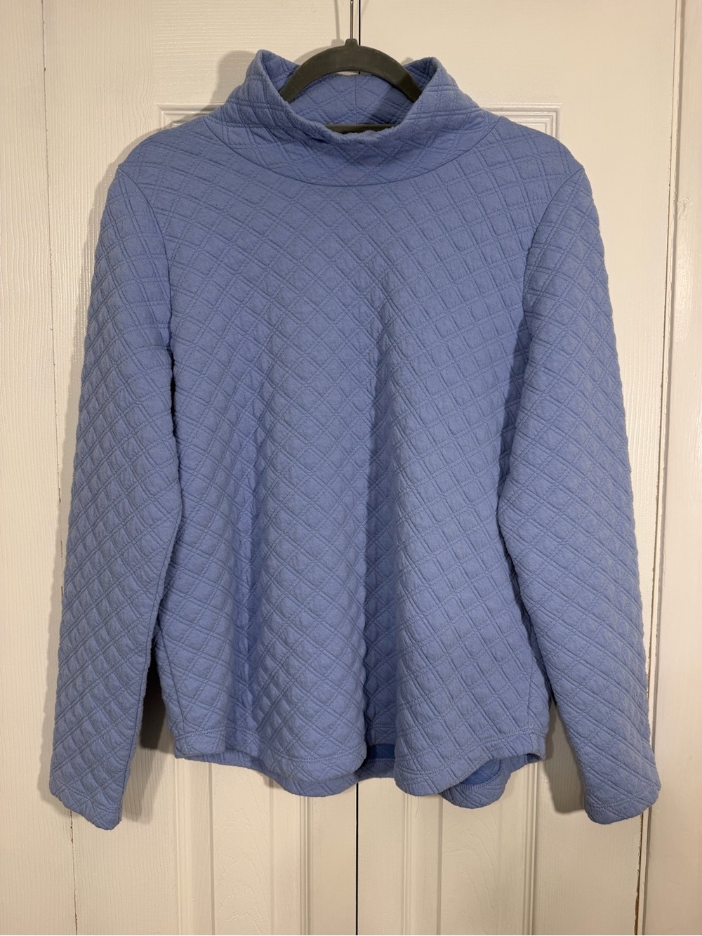 J.Crew Quilted Turtleneck Pullover S Blue